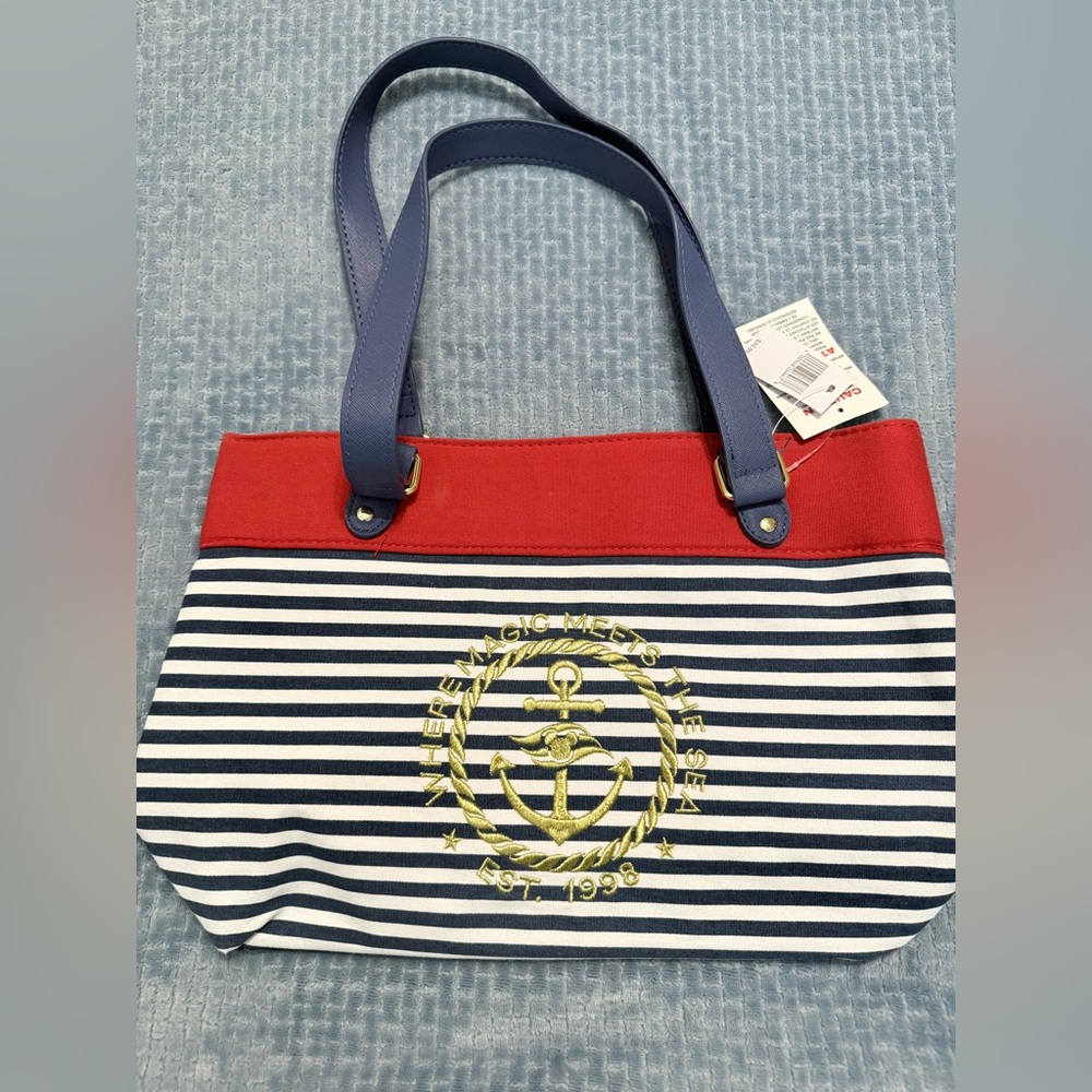 Disney Cruise line Nautical Striped purse Tote new